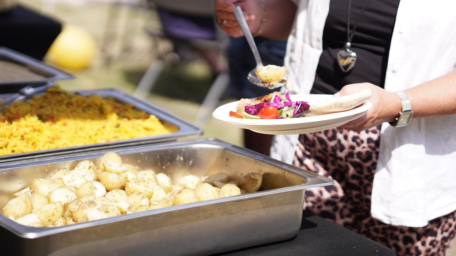 BBQ roasted potatoes at private party
